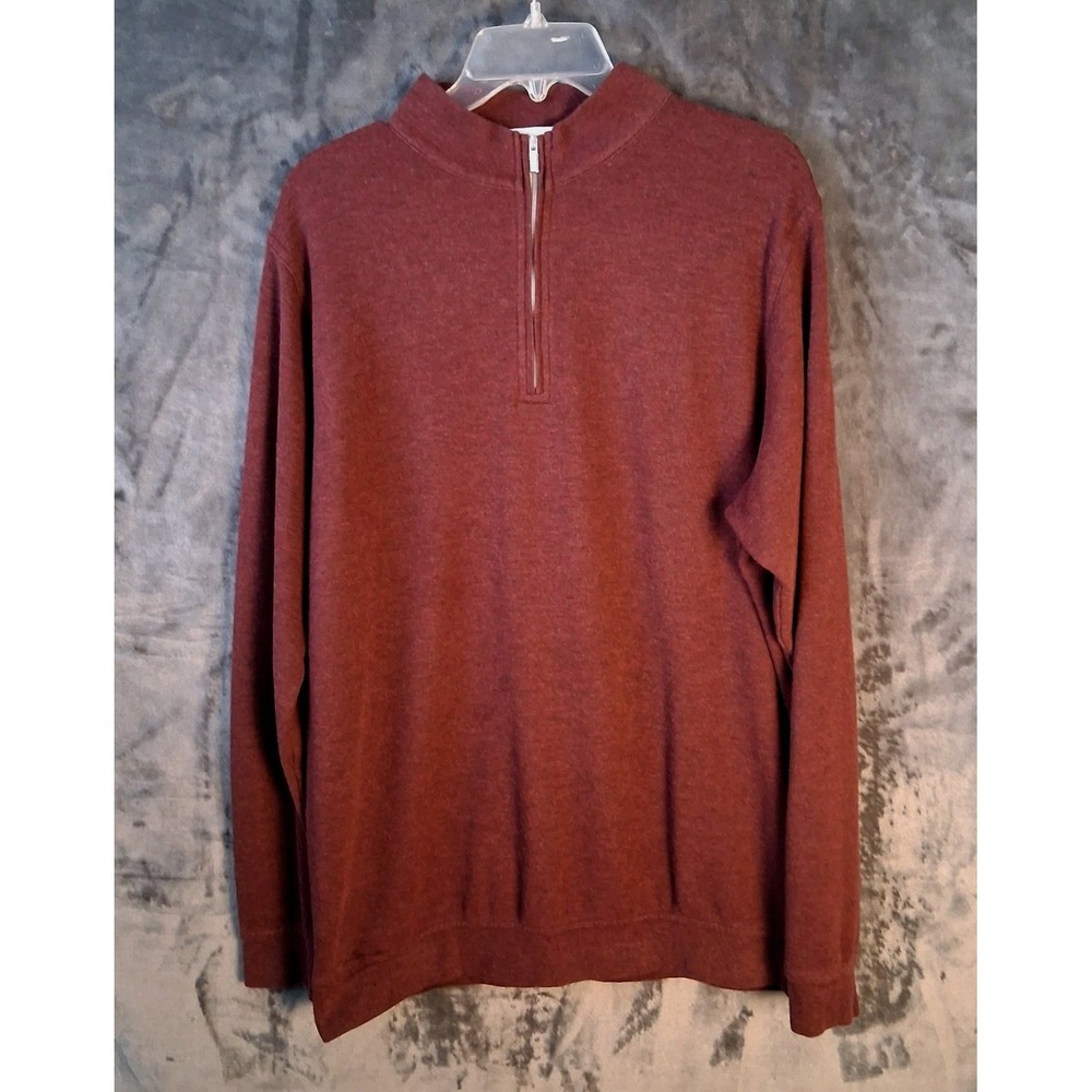Peter Millar Men's Crown Comfort Men's Large Maroon Modal Quarter Zip Soft Golf